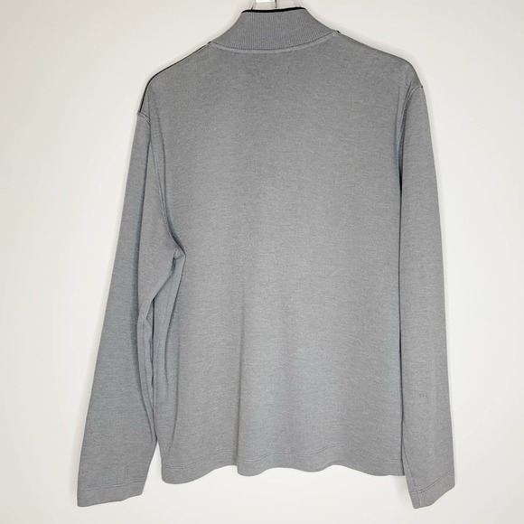 VERTICAL ROBERT COMSTOCK  Mens Gray Collared 1/4 Zip Pullover Sweater Large L - Picture 2 of 8